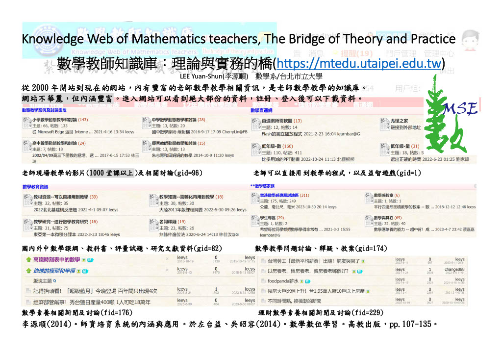 研究大放送-數學教師知識庫「理論與教育的橋」